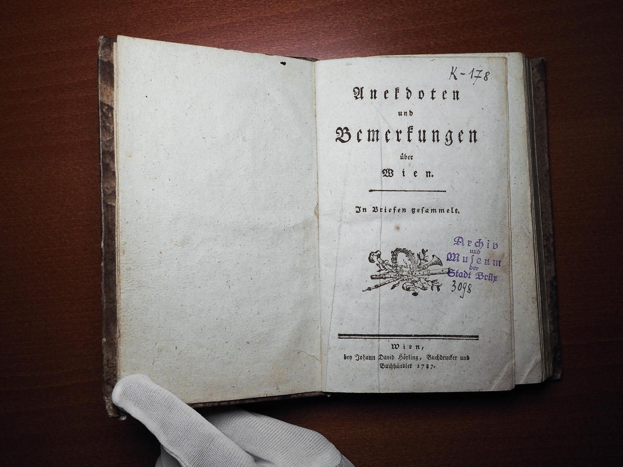 Buch der Anekdoten aus dem Jahr 1787