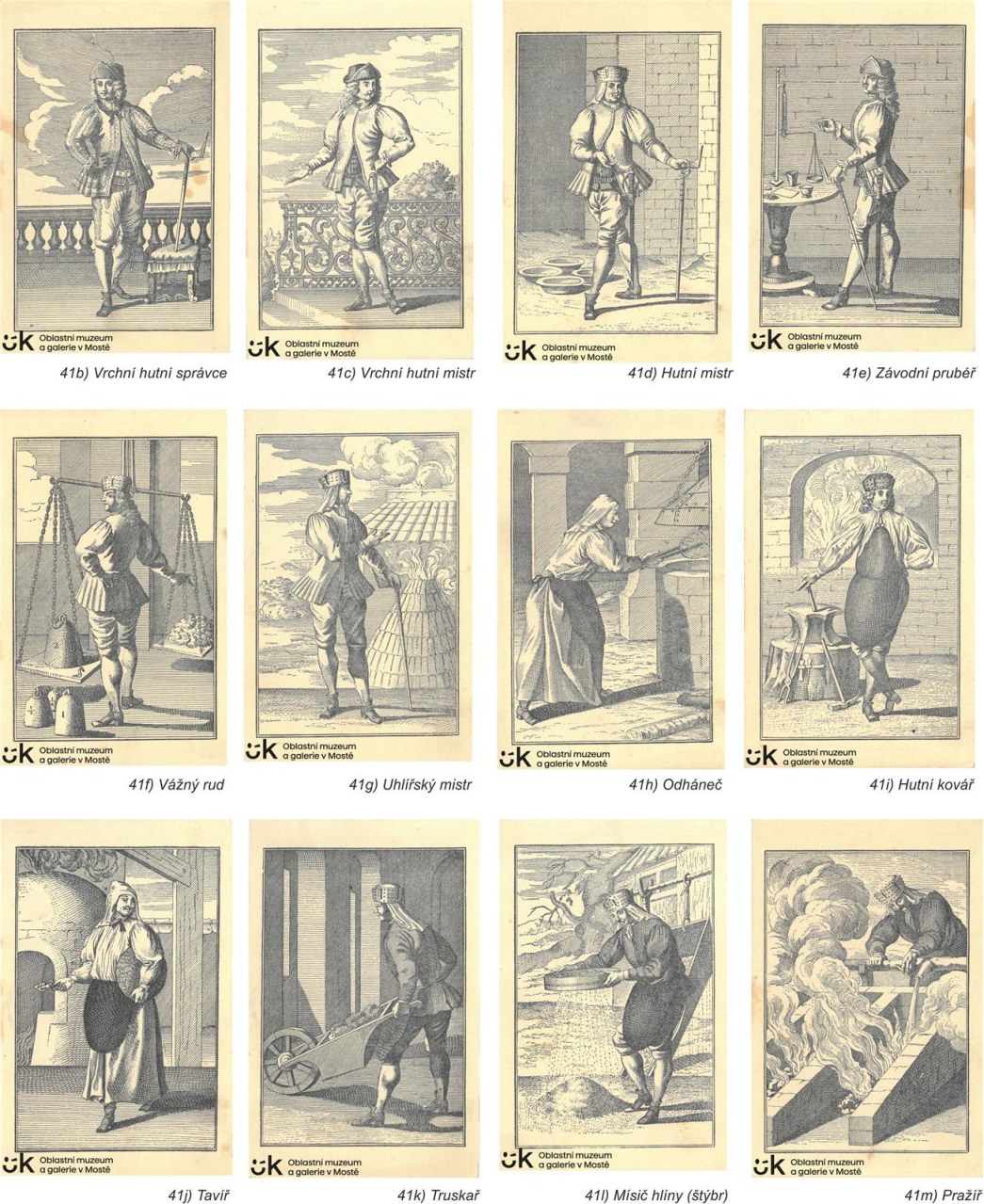 Collection of Postcards of Metallurgical Officials´ Costumes