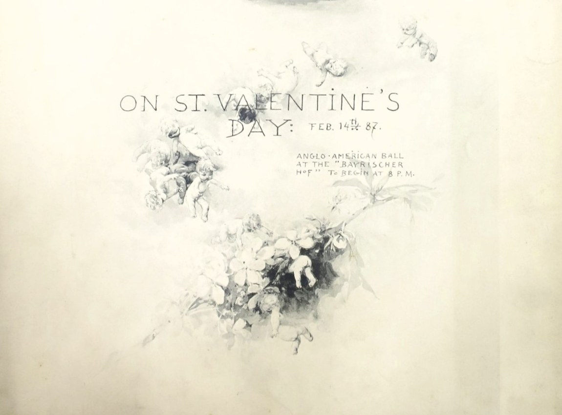 Pozvánka na Anglo-americký bál pořádaný na den sv. Valentýna